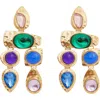 Petit Moments Resin Stone Drop Earrings In Gold/blue Jewel