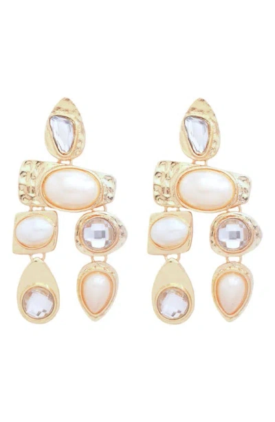 Petit Moments Resin Stone Drop Earrings In Pearl