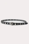 Petit Moments Rivet Studded Belt In Black/silver, Women's At Urban Outfitters
