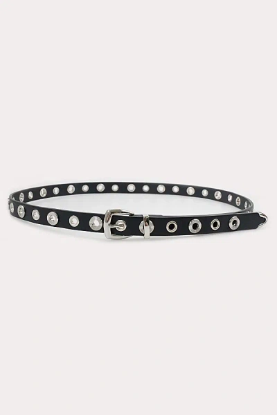 Petit Moments Rivet Studded Belt In Black/silver, Women's At Urban Outfitters