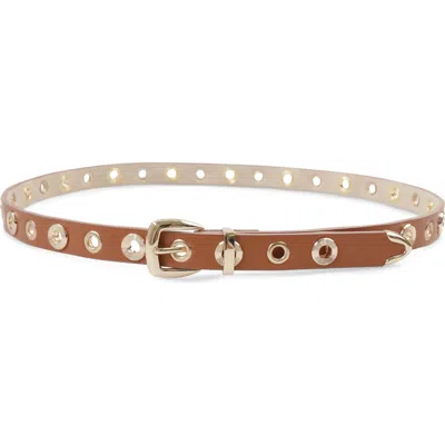 Petit Moments Rivet Studded Belt In Brown