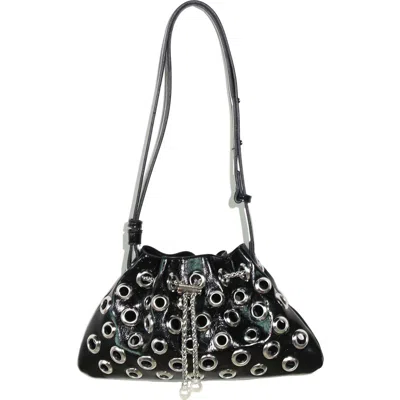 Petit Moments Rivit Faux Leather Shoulder Bag In Black