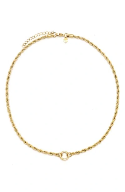 Petit Moments Rope Round Carabiner Necklace In Gold