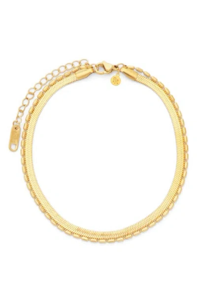 Petit Moments Salem Layered Snake & Bead Chain Anklet In Pattern
