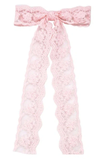 Petit Moments Scalloped Lace Hair Bow In Pink