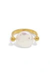 Petit Moments Seaside Faux Pearl Ring In Gold