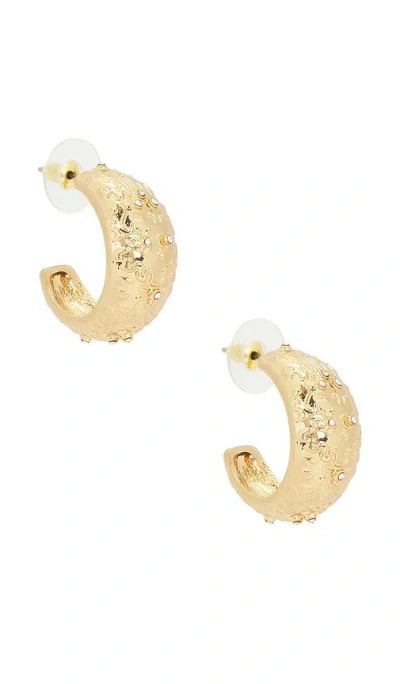 Petit Moments Sigil Hoop Earrings In Red