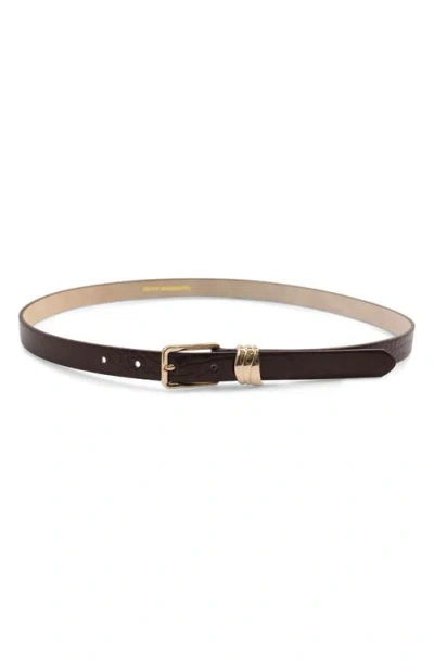 Petit Moments Sleek Belt In Brown Croc/gold