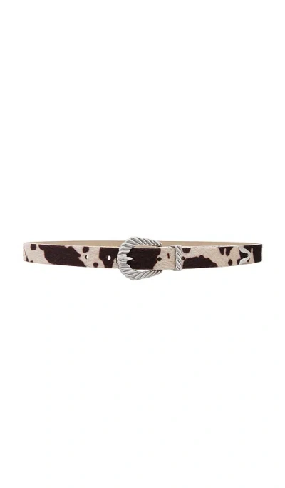 Petit Moments Slim Modern Faux Fur Rodeo Belt In Cow & Silver