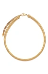 Petit Moments Slinky Chain Choker Necklace In Gold