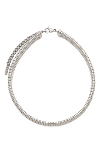 Petit Moments Slinky Chain Choker Necklace In Silver