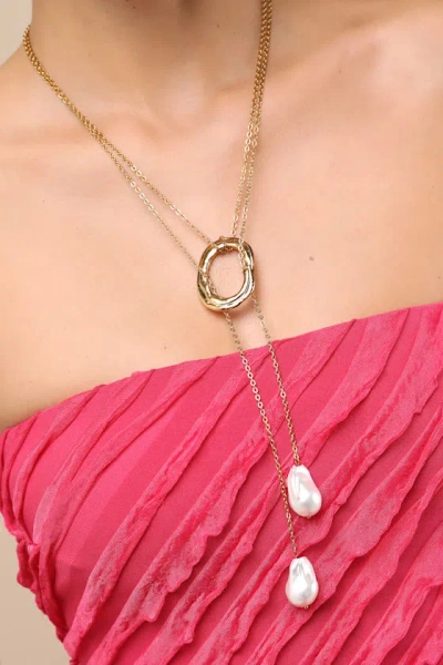 Petit Moments Solar Gold Pearl Statement Necklace