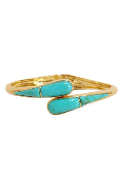 Petit Moments Thin Livorno Stone Wrap Cuff Bracelet In Gold