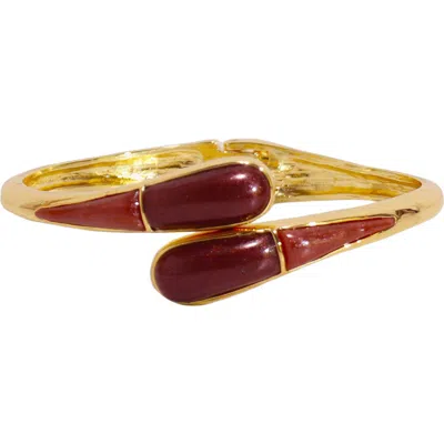 Petit Moments Thin Livorno Stone Wrap Cuff Bracelet In Gold