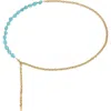 Petit Moments Turqouise Beaded Chain Belt In Gold