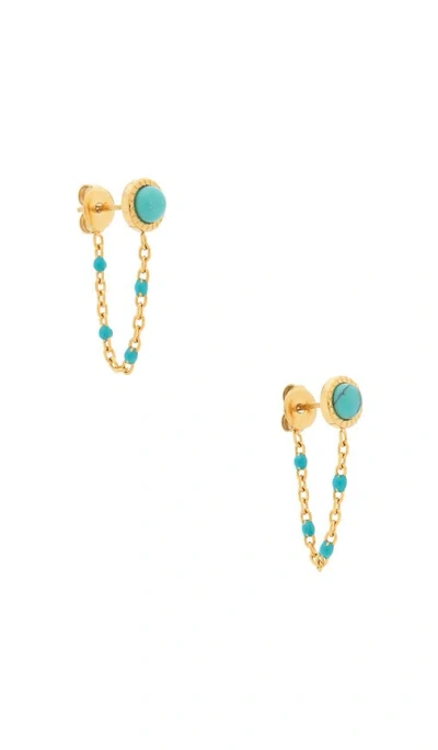 Petit Moments Turquoise Drop Earring In Waterproof & Turquoise