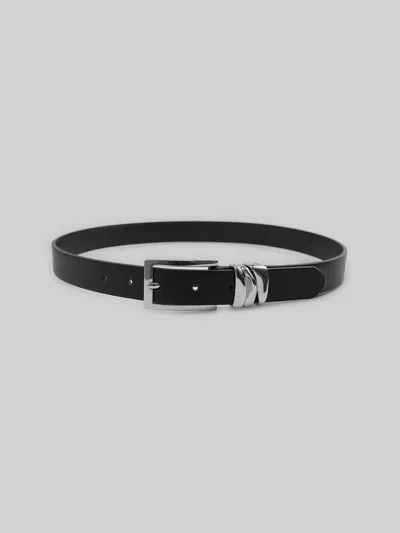 Petit Moments Women's Rectangle Buckle Belt In Black/ Silver In Multi
