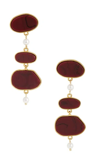Petit Moments Woodland Earrings In Burgundy