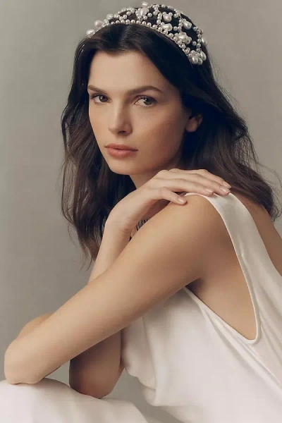 Petit Moments Zoe Draping Pearl Headband In White