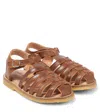 Petit Nord Braided Leather Sandals In Hazelnut