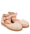 Petit Nord Ladida Perforated Leather Ballet Flats In Cream