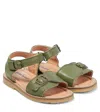 Petit Nord Leather Sandals In Artichoke
