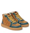 Petit Nord Quilted Suede Sneakers In Brown