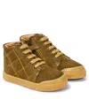 Petit Nord Quilted Suede Sneakers In Green