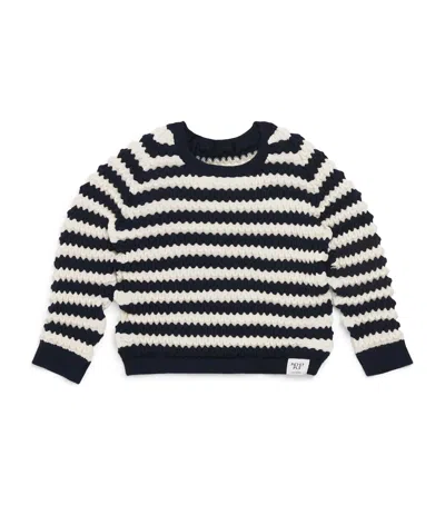Petit Pli Kids'  Merino Wool Crinkle Stripe Sweater