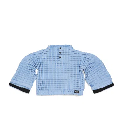 Petit Pli Kids'  Recycled Crinkle Versatile Top In Blue