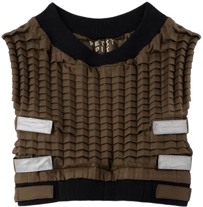 Petit Pli Ssense Exclusive Kids Brown 'the Curiosity Gilet' Top