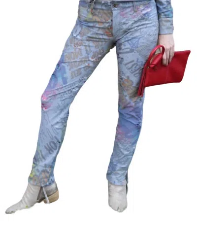 Petit Pois By Viviana G City Nights Pants In Multi In Blue