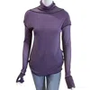 Petit Pois By Viviana G Double Mesh High Neck Tee In Purpl In Multi