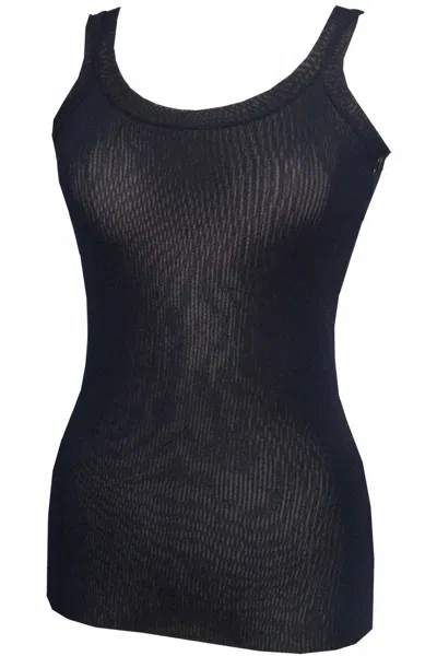 Petit Pois By Viviana G Women's Double Layer Mesh Tank Top In Black