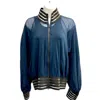 Petit Pois By Viviana G Women's Mesh Bomber Jacket In Navy In Blue