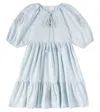 Petite Amalie Crochet Cotton Chambray Dress In Blue