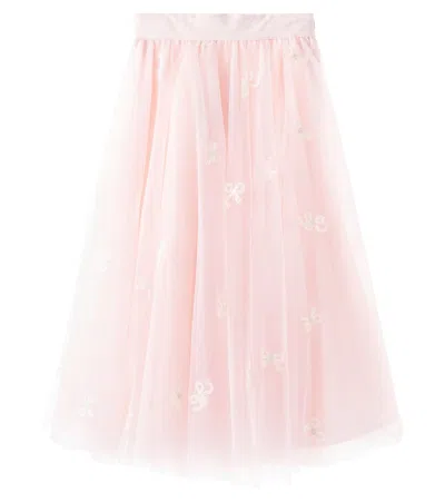 Petite Amalie Kids' Embroidered Tulle Skirt In Pink