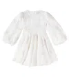 Petite Amalie Floral-appliqué Puff-sleeve Cotton Dress In White