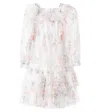 Petite Amalie Floral Tiered Tulle Dress In Weiss