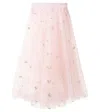 Petite Amalie Floral Tulle Skirt In Pink