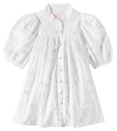 Petite Amalie Kids' Floral Voile Dress In Blue Ditsy Print