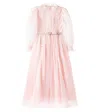 Petite Amalie Lace-trimmed Point D'esprit Dress In Pink