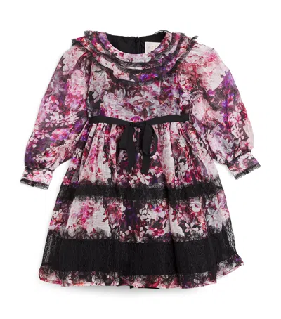 Petite Amalie Kids' Linen-silk Floral Dress In Multi