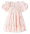 Petite Amalie Tiered Lace-trimmed Cotton Dress In Pink