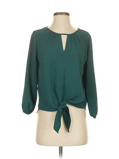 Pre-owned Petite Assembly 3/4 Sleeve Blouse In Blue