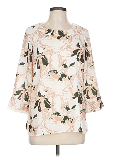 Pre-owned Petite Assembly 3/4 Sleeve Blouse In White