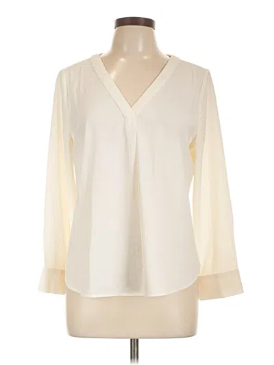 Pre-owned Petite Assembly Long Sleeve Blouse In White