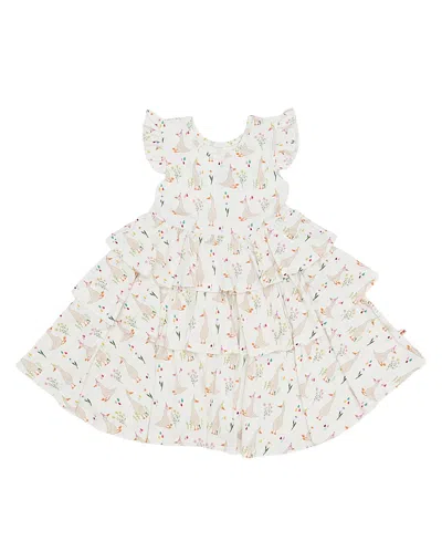 Petite Hailey Girls' Bamboo Ruffle Layered Dress - Little Kid, Big Kid In Multi