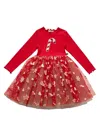 Petite Hailey Girls' Candy Cane Tutu Dress - Little Kid In Red