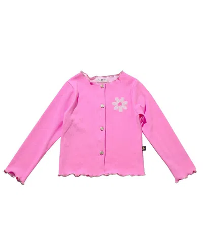 Petite Hailey Girls' Flower Cardigan - Baby, Little Kid, Big Kid In Light/pastel Pink